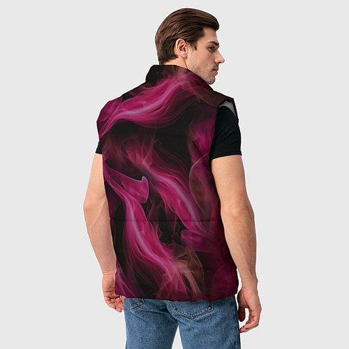Мужской жилет Розовый цветок в огне - нейросеть / 3D-Светло-серый – фото 4