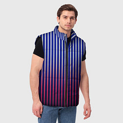 Мужской жилет Полосатый сине-красный, цвет: 3D-черный — фото 2