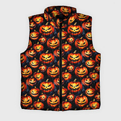 Мужской жилет Весёлые тыквы на Хеллоуин паттерн, цвет: 3D-черный