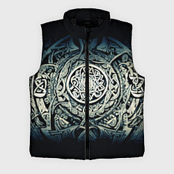 Мужской жилет Орнамент и руны скандинавских викингов, цвет: 3D-черный
