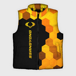 Мужской жилет SsangYong - gold gradient: по-вертикали, цвет: 3D-черный