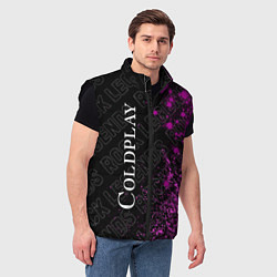 Мужской жилет Coldplay rock legends: по-вертикали, цвет: 3D-черный — фото 2