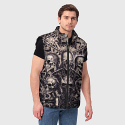 Мужской жилет Татуировка черепов, цвет: 3D-черный — фото 2