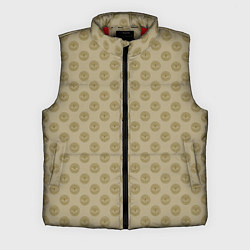 Мужской жилет Паттерн глаз с растительным орнаментом на бежевом, цвет: 3D-красный