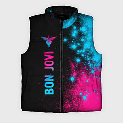 Мужской жилет Bon Jovi - neon gradient: по-вертикали, цвет: 3D-черный