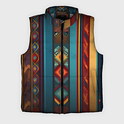 Мужской жилет Этнический орнамент в вертикальную полоску, цвет: 3D-светло-серый