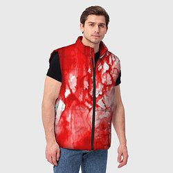 Мужской жилет Кровь на белом, цвет: 3D-черный — фото 2