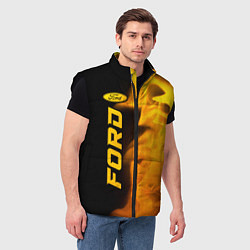 Мужской жилет Ford - gold gradient по-вертикали, цвет: 3D-черный — фото 2