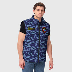 Мужской жилет Камуфляж синий - Виктор, цвет: 3D-черный — фото 2