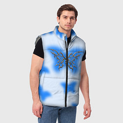 Мужской жилет Y2K blue butterfly, цвет: 3D-светло-серый — фото 2