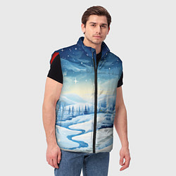 Мужской жилет Новогодняя опушка, цвет: 3D-красный — фото 2