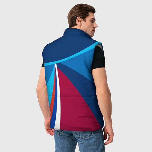 Мужской жилет Герб и триколор России с геометрией / 3D-Светло-серый – фото 4