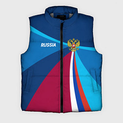 Мужской жилет Герб и триколор России с геометрией