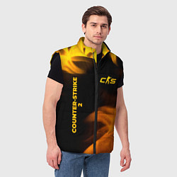 Мужской жилет Counter-Strike 2 - gold gradient вертикально, цвет: 3D-черный — фото 2