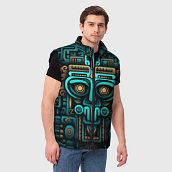 Мужской жилет Орнамент в ацтекском стиле, цвет: 3D-черный — фото 2