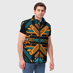 Мужской жилет Геометрический узор в стиле ацтеков, цвет: 3D-светло-серый — фото 2