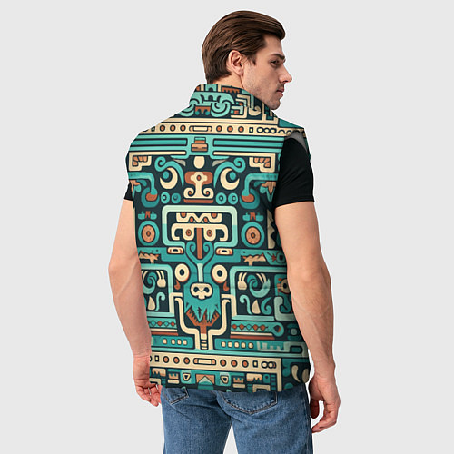 Мужской жилет Абстрактный паттерн в ацтекском стиле / 3D-Светло-серый – фото 4