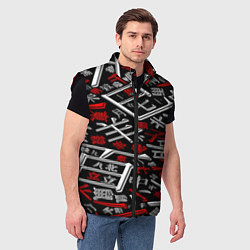 Мужской жилет Японские аниме иероглифы, цвет: 3D-черный — фото 2