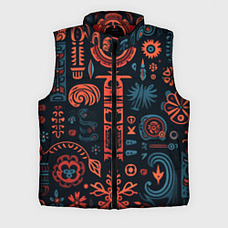 Мужской жилет Абстрактный паттерн в славянской стилистике, цвет: 3D-красный