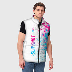 Мужской жилет Slipknot neon gradient style по-вертикали, цвет: 3D-черный — фото 2