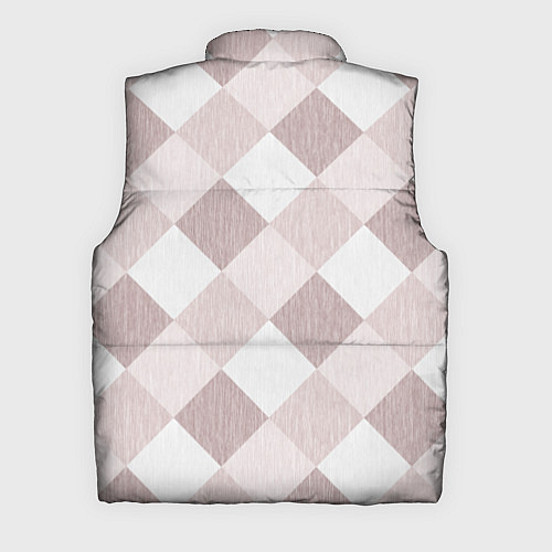 Мужской жилет Геометрический светло коричневый узор квадраты / 3D-Красный – фото 2