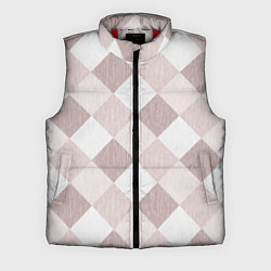 Мужской жилет Геометрический светло коричневый узор квадраты, цвет: 3D-красный