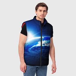 Мужской жилет Восход солнца в космосе, цвет: 3D-красный — фото 2
