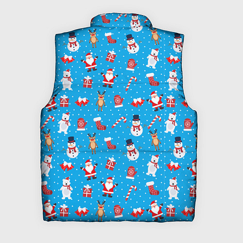 Мужской жилет Новогодний голубой принт / 3D-Красный – фото 2