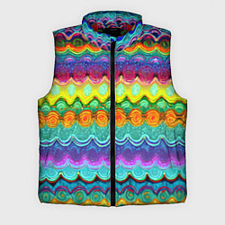 Мужской жилет Разноцветные волнистые узоры, цвет: 3D-красный