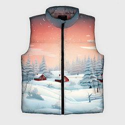 Мужской жилет Погружение в зимнюю атмосферу, цвет: 3D-светло-серый