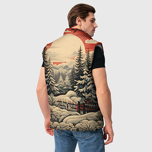 Мужской жилет Блеск снежинок новогодний стиль / 3D-Светло-серый – фото 4