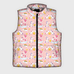 Мужской жилет Единороги паттерн праздник, цвет: 3D-светло-серый