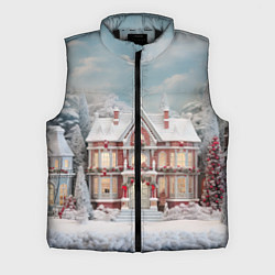 Мужской жилет Звездное кружево новогодней ночи, цвет: 3D-черный