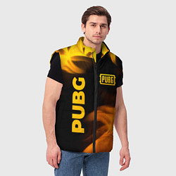 Мужской жилет PUBG - gold fire gradient, цвет: 3D-черный — фото 2