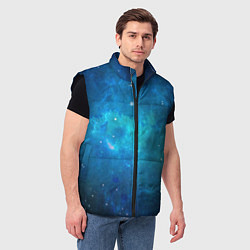 Мужской жилет Голубой космос, цвет: 3D-черный — фото 2