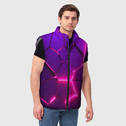 Мужской жилет Неоновые плиты розовые, цвет: 3D-светло-серый — фото 2