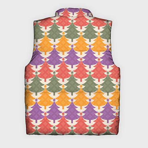 Мужской жилет Новогодние разноцветные ёлочки / 3D-Красный – фото 2
