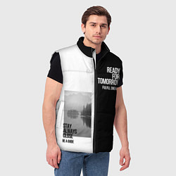 Мужской жилет Чёрно белый Stay always close be a guide мечты, цвет: 3D-черный — фото 2