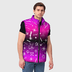 Мужской жилет Тату Лил Пипа на фиолетовом, цвет: 3D-черный — фото 2