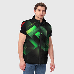 Мужской жилет Асимметричный узор зелени, цвет: 3D-красный — фото 2