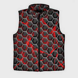 Мужской жилет Красные узоры шестиугольник, цвет: 3D-красный