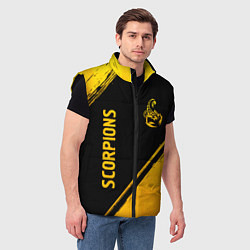 Мужской жилет Scorpions - gold gradient вертикально, цвет: 3D-черный — фото 2