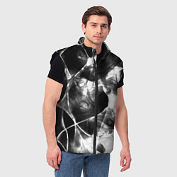 Мужской жилет Черный дым и паттерны, цвет: 3D-черный — фото 2