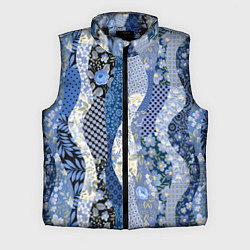 Мужской жилет Лоскутные волны, цвет: 3D-черный