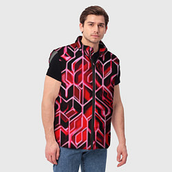 Мужской жилет Красный узор, цвет: 3D-светло-серый — фото 2