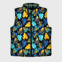 Мужской жилет Тропические лягушки, цвет: 3D-черный