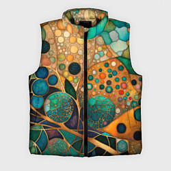Мужской жилет Вдохновение Климтом - изумрудная абстракция с круг, цвет: 3D-черный