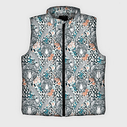 Мужской жилет Дикий тропический ягуар, цвет: 3D-светло-серый