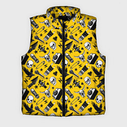 Мужской жилет Музыкальный рокенрольный узор, цвет: 3D-черный