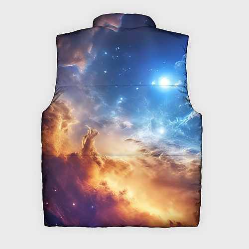 Мужской жилет Оранжевая небула космос / 3D-Красный – фото 2